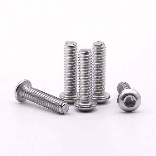Quantity 10 By Fastenere Lightning Stainless Allen Socket Drive Stainless Steel 18-8 Machine Thread Bright Finish Full Thread 5/16-18 x 3/4 Button Head Socket Cap Screws 